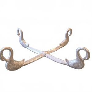 Vintage 1986 Arthur Court Swan Serving Bowl Aluminum Stand